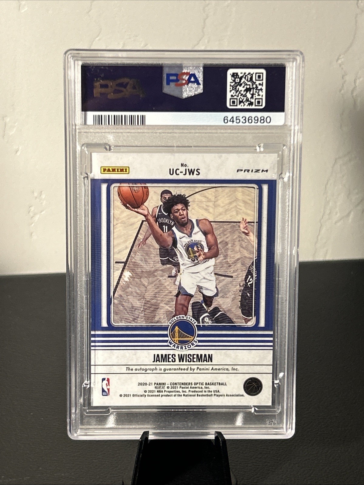 2020-21 Contenders Optic James Wiseman Up Coming Auto RC Orange #/25 PSA 9 10 view 2