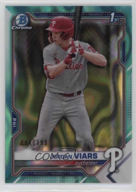 2021 Bowman Draft Chrome Aqua Lava Refractor 84/199 Jordan Viars #BDC-132 1o2