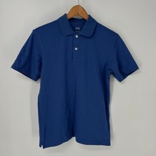 Uniqlo Shirt Mens Extra Small Blue AIRism Cotton Pique Short Sleeve