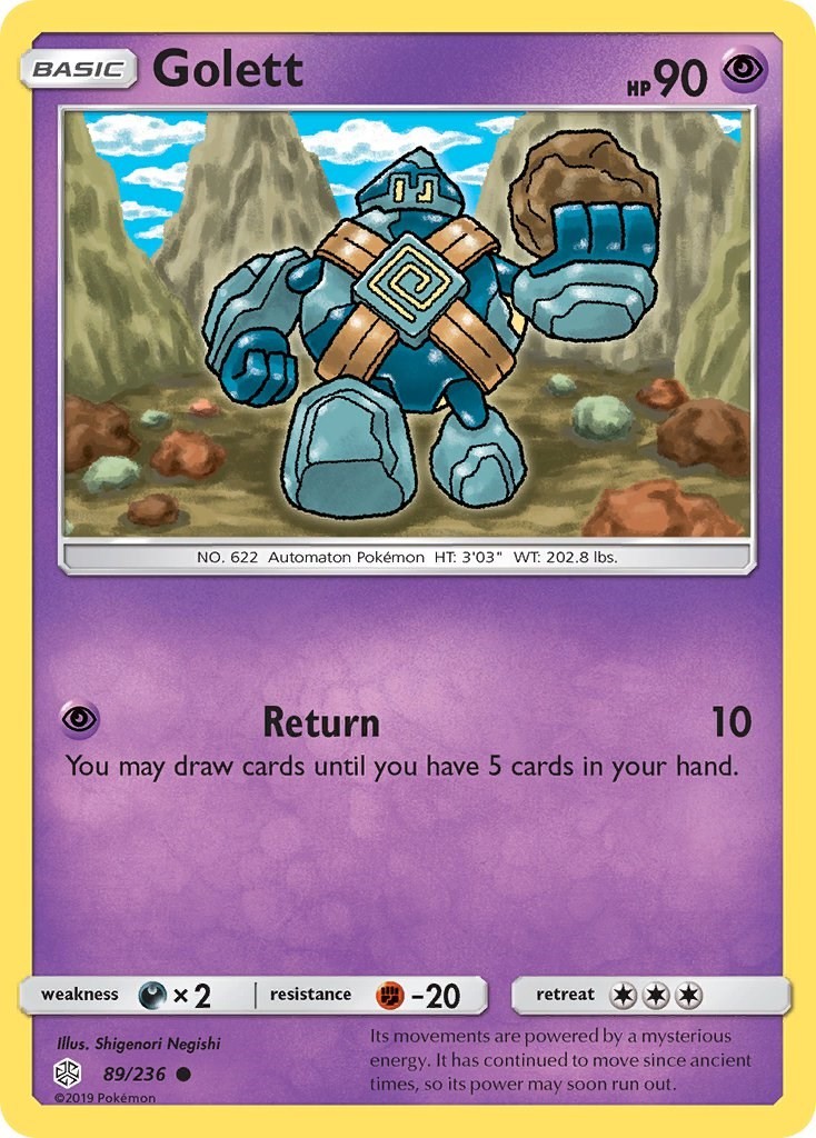 Golett - [SM12 - 89/236] - NM - Reverse Holofoil - SM - Cosmic Eclipse - Pokemon