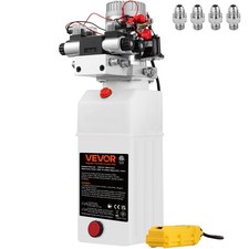 4 Way Control Dual Acting Double Solenoid 8 Quart Hydraulic Power Pack 12V DC