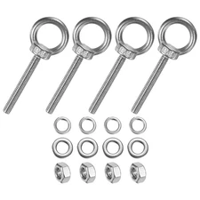 4-Sets Stainless Eyebolt M6x50mm Shoulder Lifting Eye Bolt with Nuts Washers