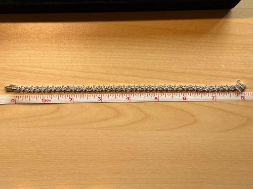 14 Karat White Gold Cz Tennis Bracelet - 8 Inches 13.6 Grams 14K EXCELLENT COND. - Picture 13 of 15