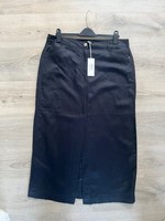 Next Women's Linen Midi Skirt Black Size 16 RRP £38 up To 70 % Off New office 