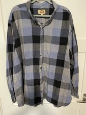 The Foundry Supply Co Men’s Button Down Collar Gray Flannel Shirt Size 4XL