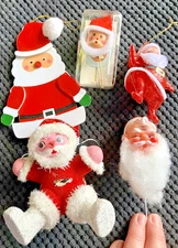 Assorted VTG Rare Santa Claus Christmas Ornaments/Decorative Lot of 5 Taiwan