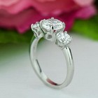14K White Gold Over 2.20CT Round Cut Diamond 3-Stone Engagement Wedding Ring — photo 2