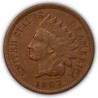 1907 Indian Head Cent Choice Extremely Fine XF+ Coin #22172