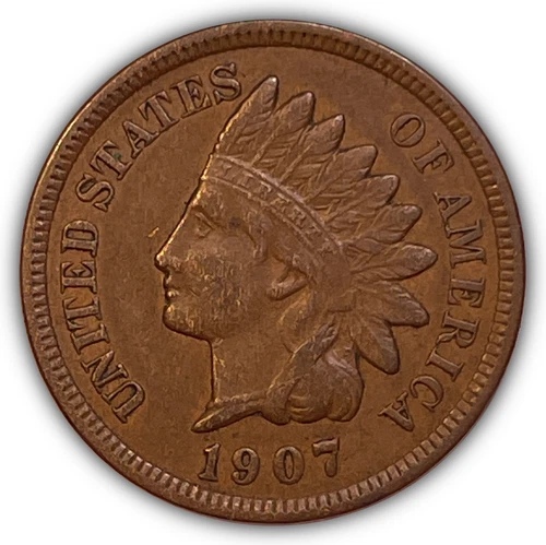 1907 Indian Head Cent Choice Extremely Fine XF+ Coin #22172