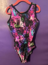Alpha Factor GYMNASTICS dance LEOTARD Child Large FUN fancy BACK