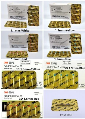 3M Dental Fiber Post Drill Quartz Straight 3D Screw Glass Root Canal Posts