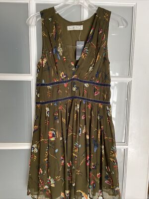 Abercrombie & Fitch Summer Dress Lightweight Green Butterfly Strappy Size S  | eBay