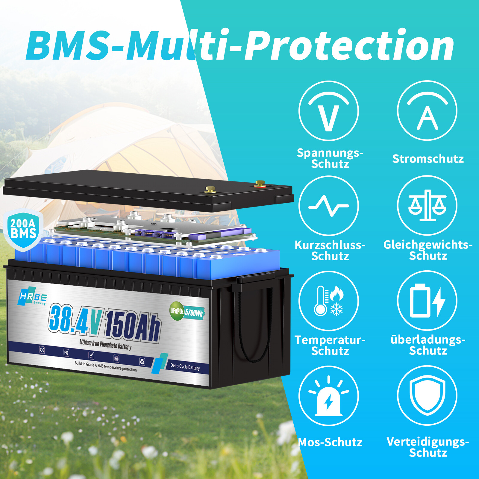 36V 150Ah LiFePO4 Lithium Battery 200A BMS for Golf Cart Trolling Motor+ Charger