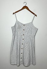 Old Navy Button Down Tank Dress White Black Striped Super Comfy Sz XXL