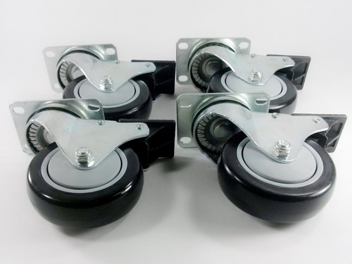 4" Polyurethan Total Lock Rolle - 4 Wirbel - Bild 4 von 8