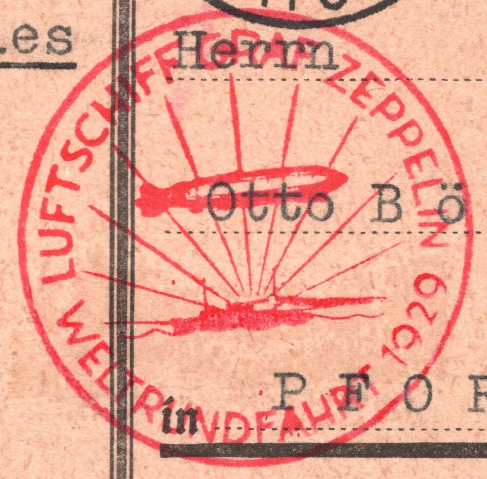 ALEMANHA GRAF ZEPPELIN 4m 2m cartão de correio aéreo *WELTRUNDFAHRT* 1929 voo mundial KZ94 - Imagem 2 de 4