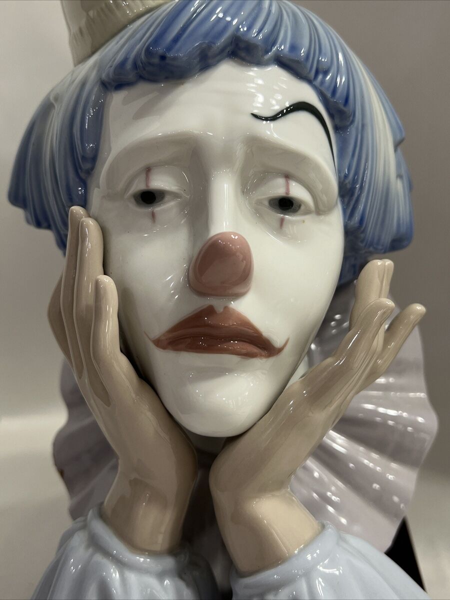 LLADRO DAISA 1981 SPAIN 5129 SAD CLOWN JESTER HEAD BUST LLADRO DAISA 1981 SPAIN 5129 SAD CLOWN JESTER HEAD BUST