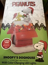 Peanuts Snoopy  s dog House color changing LED lights figurine With Timer