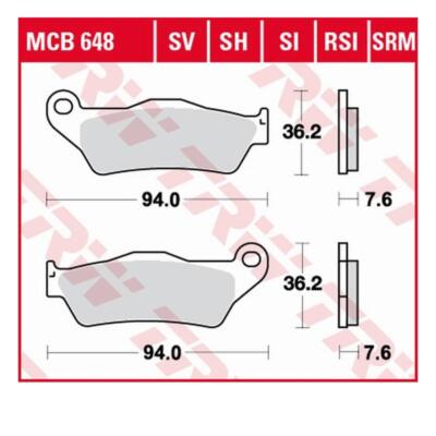 TRW MCB648SRM Bremsbelagsatz Scheibenbremse