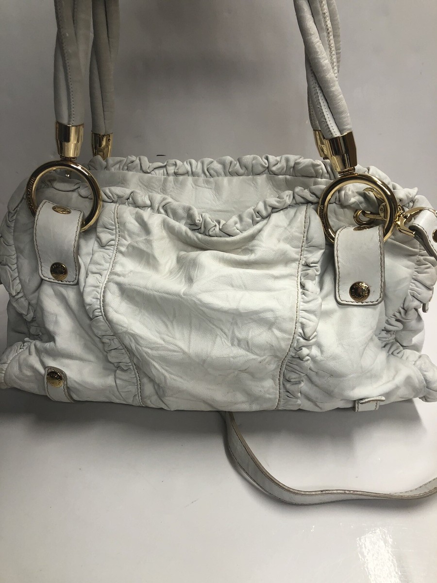 Dolce & Gabbana XX 20th Anniversary Leather Shoulder Handbag Ivory