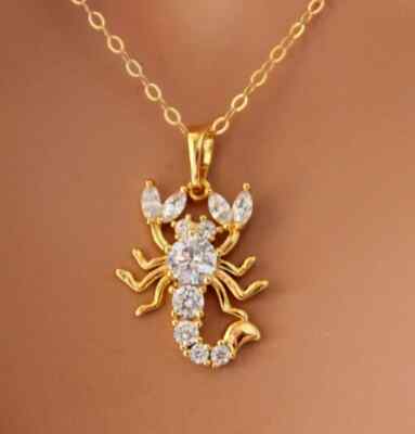 2 Ct Round Cut Lab Created Diamond Scorpio Women Pendant 14K Yellow Gold Plated