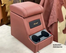 LUCARI BURGUNDY PERF CUBBY BOX + MARSHALL SPEAKER FITS LAND ROVER DEFENDER