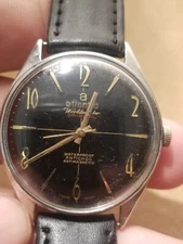 1960'S VINTAGE ATLANTIC WORLDMASTER ORIGINAL WATCH BLACK  MANUAL