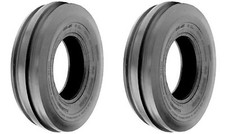 SET OF TWO  4.00-8 400-8 4.00x8 Tri-Rib 3 Rib 4 ply Rated Tractor Tires & Tubes