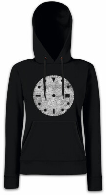 Clock-Face II Damen Hoodie Sweatshirt Technology Engineer Mechanic Clock Watch