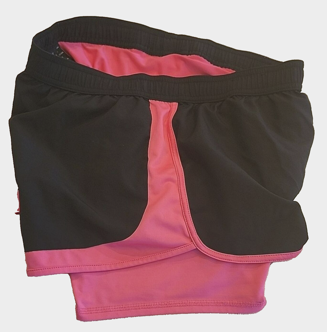 Pantaloncini sportivi donna Fila Sport neri e rosa con fodera a compressione taglia small