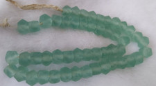 50 Frosted Faceted Aqua Blue Glass Beads 8mm to 10mm Looks like Sea Glass