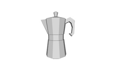 Printle Moka Coffee Maker Pot--Italian Kitchen Object for Dioramas Train Sets