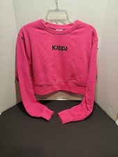 Kappa Womens Fushsia Crop Sweater Regular Fit Pullover Size Med NWT