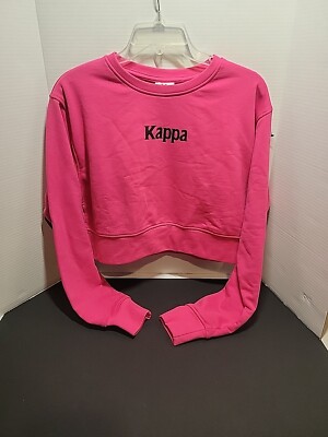 Kappa Womens Fushsia Crop Sweater Regular Fit Pullover Size