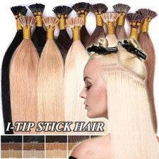 Russian Pre Bonded Stick I Tip REAL Remy Human Hair Extensions Micro Ring Blonde