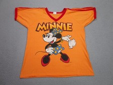 VINTAGE Disney Shirt Mens Large Minnie ringer 80s Single Stitch Velva Sheen 90s