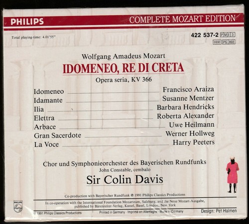 Mozart- Idomeneo Factory Sealed BRAND NEW 3XCD Free 1st Class UK P&P - Picture 2 of 4
