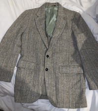 HARRIS TWEED CLIPPER CRAFT 60s 70s Striped COAT JACKET MENS 40