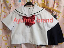 E137  Japanese SchoolGirl Uniform Summer Size L. Navy. Invaluable. Excellent