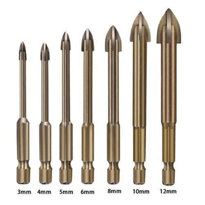 7pcs Efficient Drilling Tool Multifunctional Cross Alloy Drill Bit Tip Universal