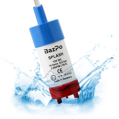 BAZPO 12V Submersible Water Pump - German Made (2.5GPM / 18ft.) | Transfer Pump