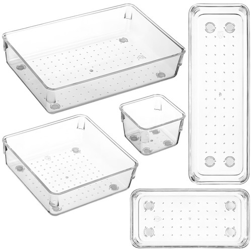 Storage Box Set Dresser Dividers Kitchen Drawer Organizers Cabinet | eBay
