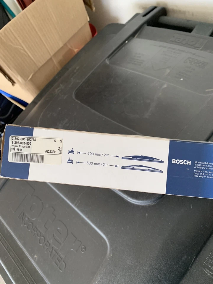 Новая пара щеток стеклоочистителя ветрового стекла Bosch 801S 600/530 мм 24 дюйма 21 дюйм - Изображение 3 из 4