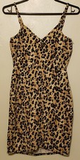 Women's Full Circle Size S Animal Print Sleeveless Party Cocktail Event Dress 