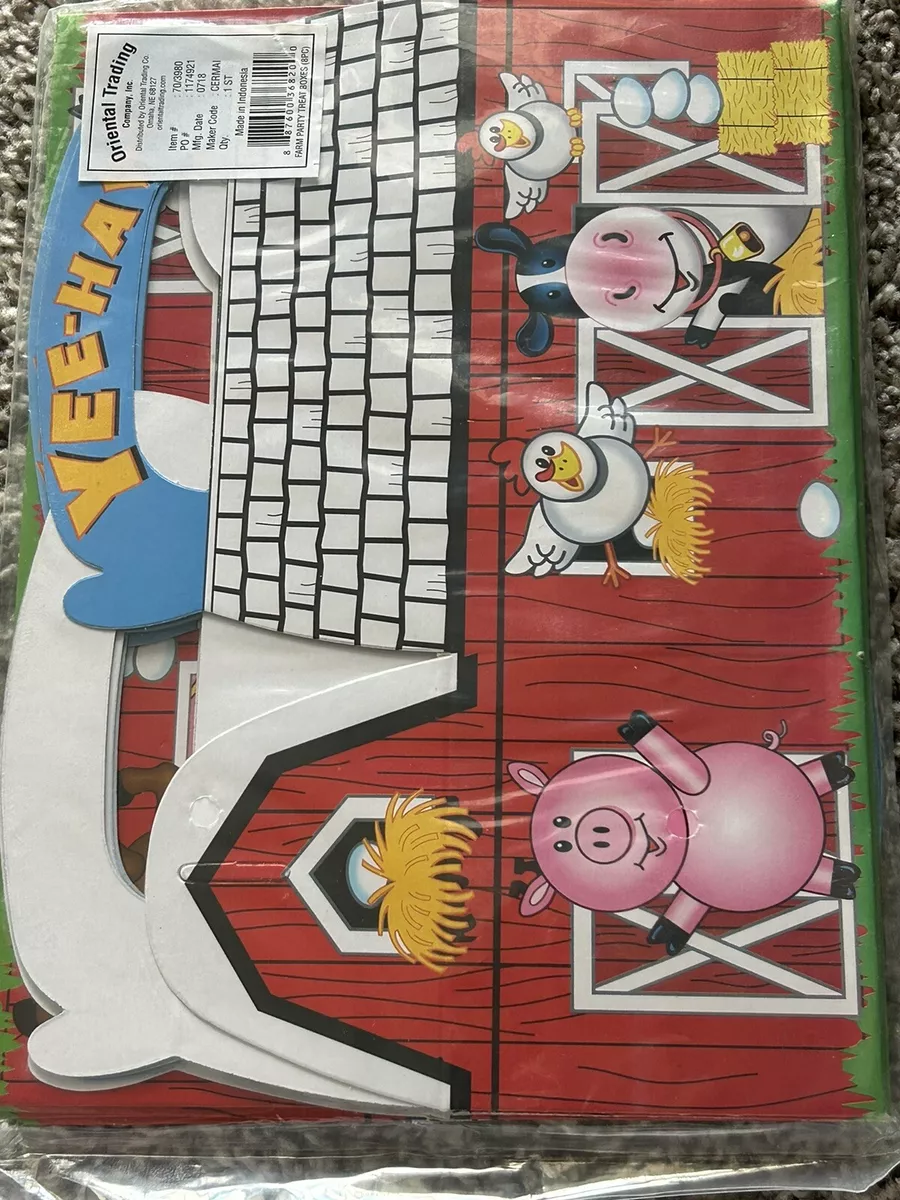 Fun Express Barn Treat Box for Farm Party Set of 8 Birthday