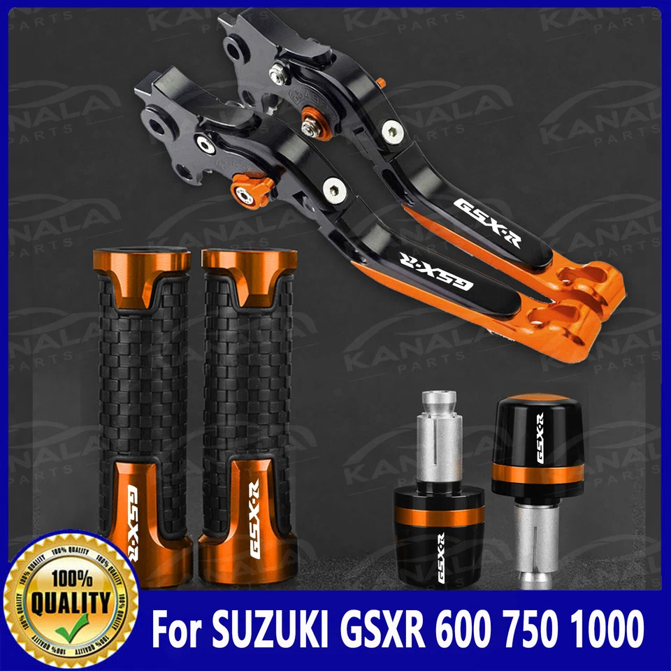 3Pcs CNC Brake Clutch Levers Handle Grips Cap New For SUZUKI GSXR 600 750 1000 Foto 3 de 4
