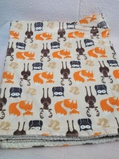 Hudson Baby HB Blanket Woodland Animals Sherpa Owls Squirrel Deer Fox Unisex