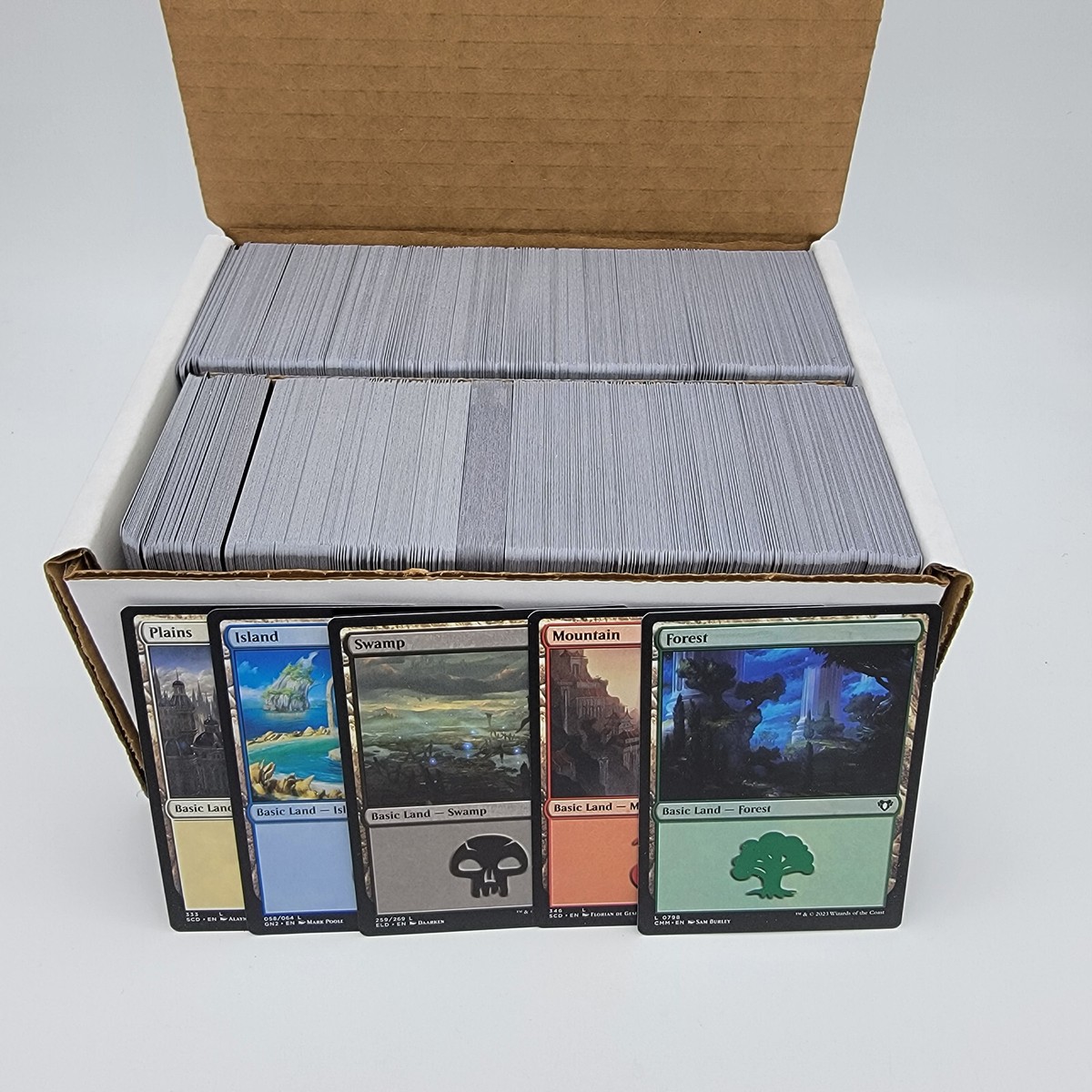1000 Magic the Gathering Basic Land - 200 of each type + Storage