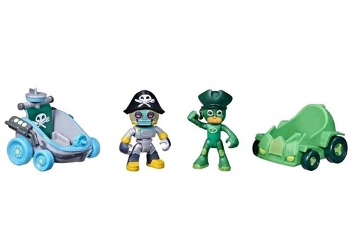 Set PJ Masks Green Pirate Power Gekko VS Blue Pirate Robot Battle Racers + personaggi - Foto 3 di 11