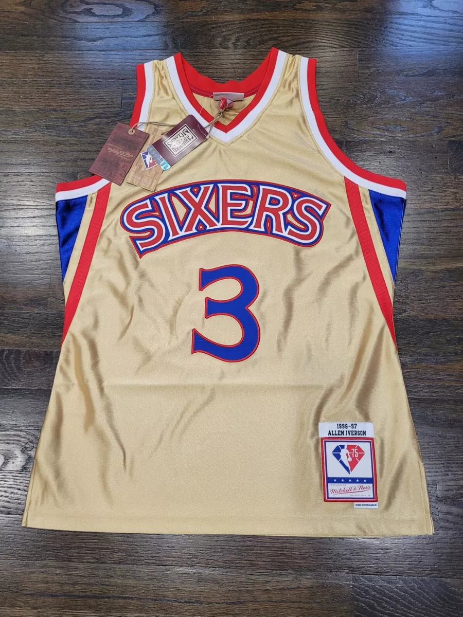 75th Anniversary Gold Swingman Allen Iverson Philadelphia 76ers